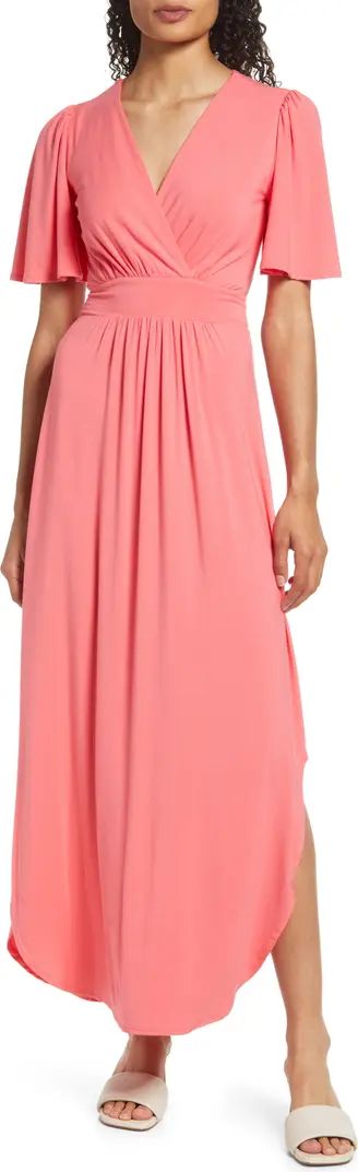 Flutter Sleeve Jersey Maxi Dress | Nordstrom