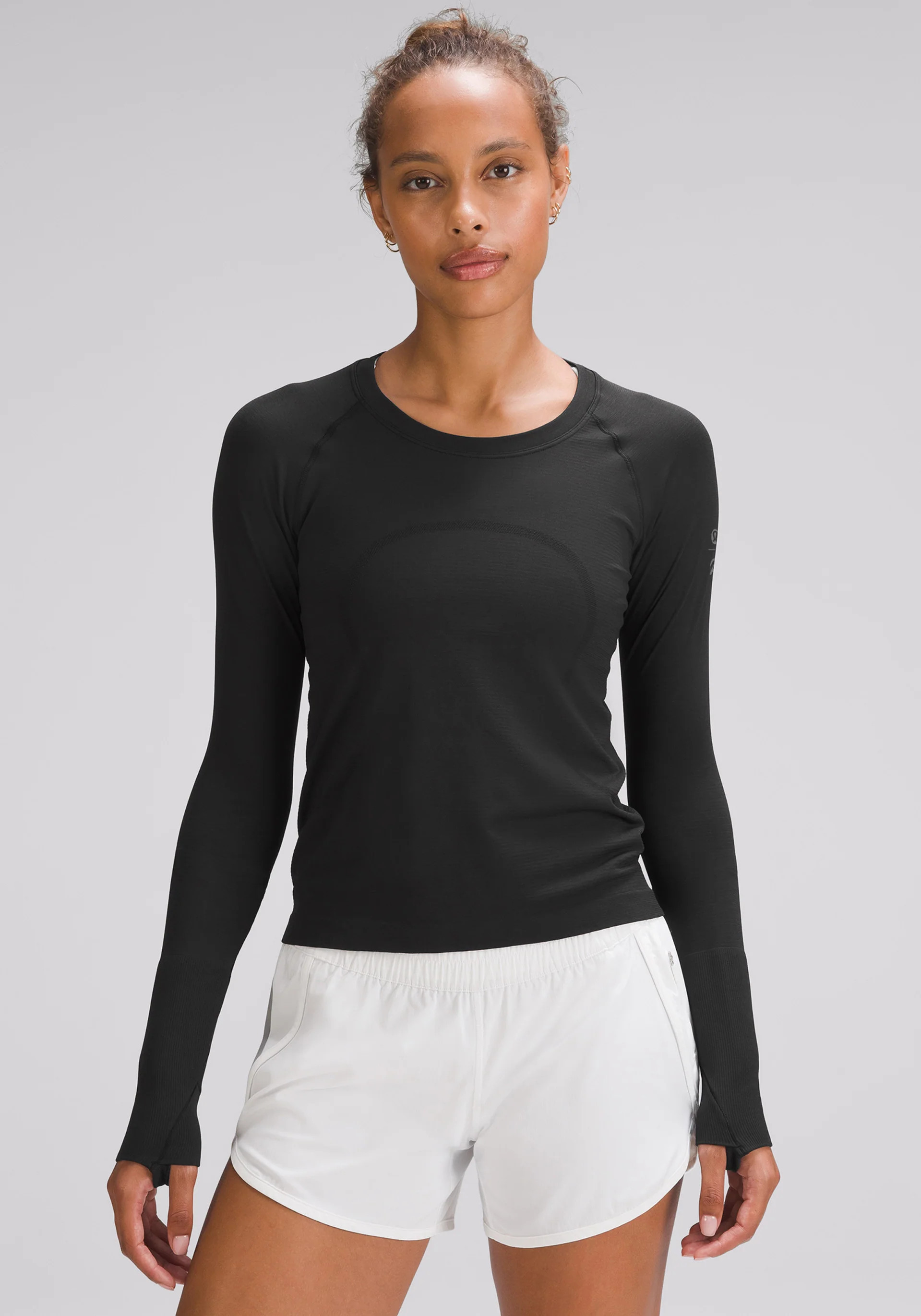Peloton X Lululemon Women's Swiftly Tech Long-Sleeve Shirt 2.0 * Waist Length in Multi - Cycling Performance Apparel | Peloton Apparel