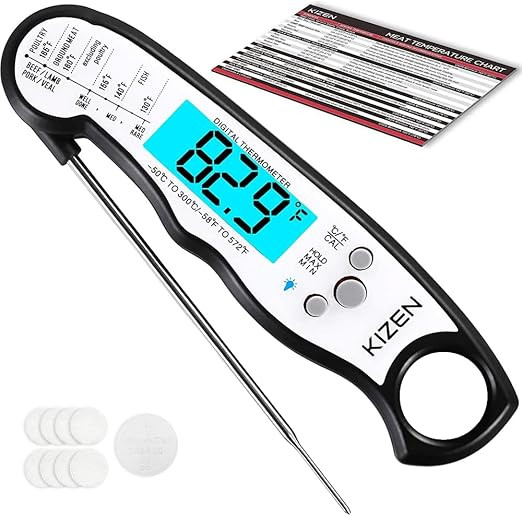 KIZEN Digital Meat Thermometer with Probe - Instant Read Food Thermometer for Cooking, Grilling, ... | Amazon (US)