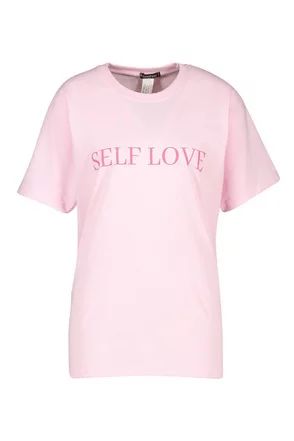 Petite 'Self Love' Graphic T-Shirt | Boohoo.com (US & CA)