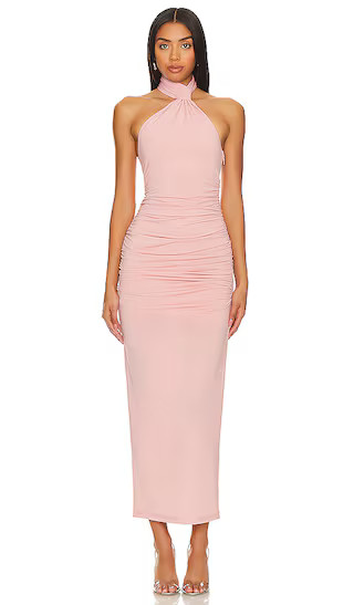 Jovie Midi Dress in Rose Pink | Revolve Clothing (Global)