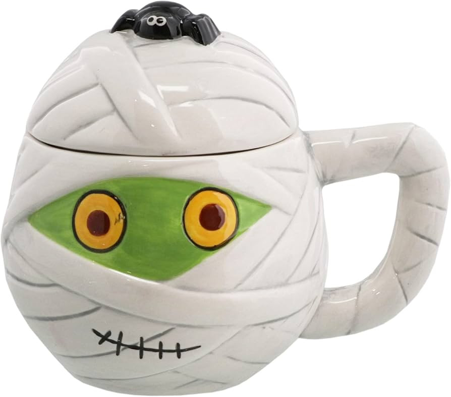 Servette Home Ceramic 10 ounce Halloween Soup Mug with Lid (Mummy) | Amazon (US)