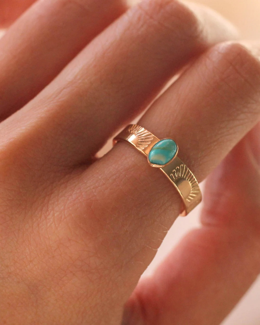Sun Band Oval Turquoise Stone Gold Filled Sterling Silver Ring R1376 - Etsy | Etsy (US)