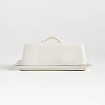 Marin White Covered Butter Dish + Reviews | Crate & Barrel | Crate & Barrel