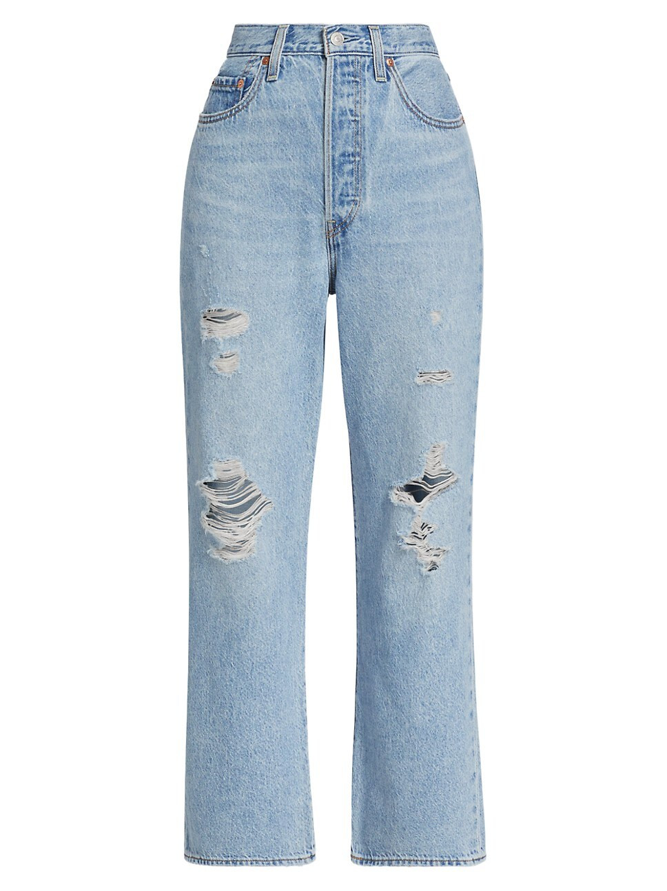 Ribcage Distressed Straight-Leg Jeans | Saks Fifth Avenue
