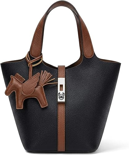 Tote Bag for Women Vegan Leather Bucket Purse for Women Top Handle Handbag Shoulder Bag with Deta... | Amazon (US)