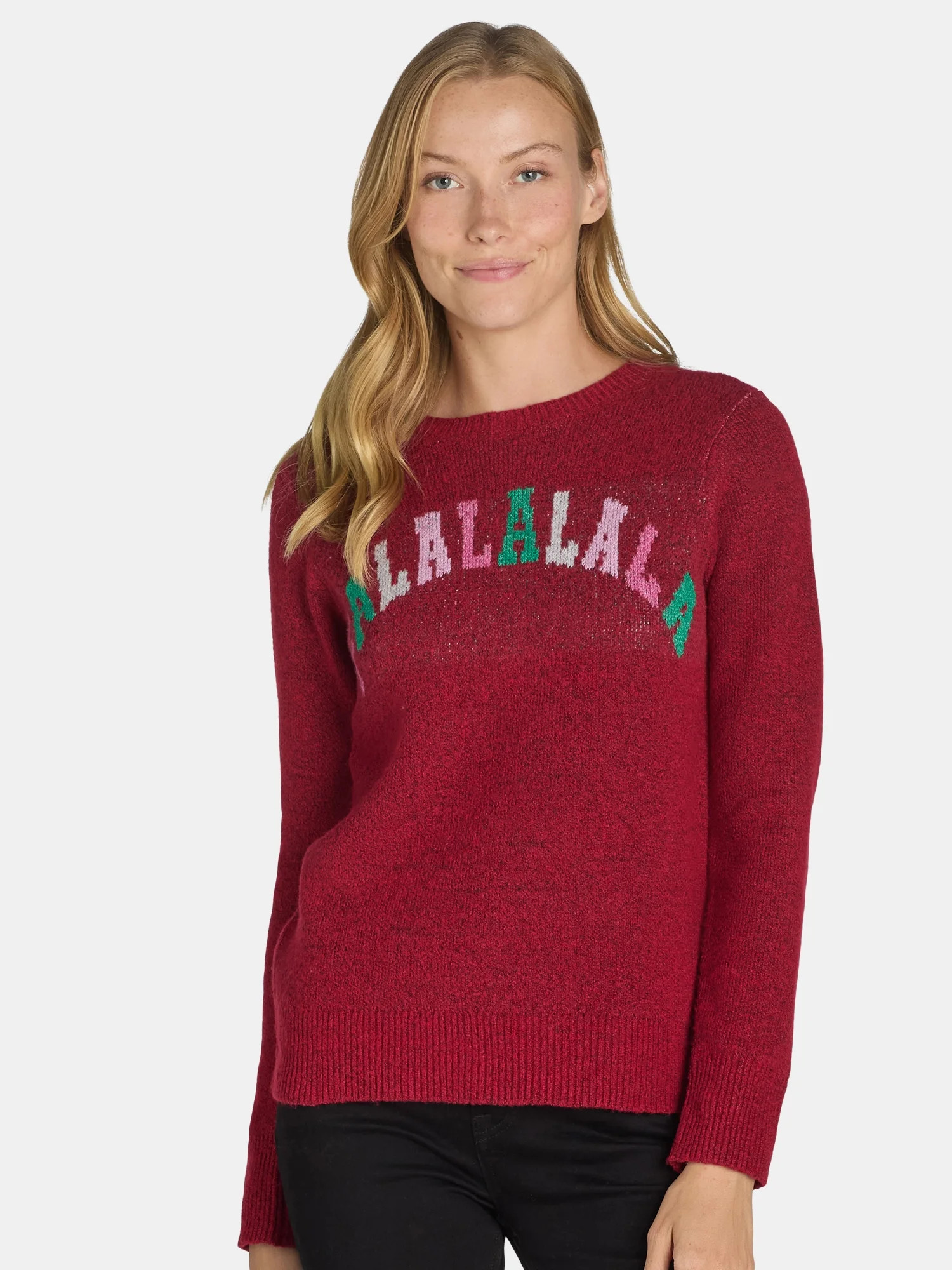 Time and Tru Women’s Conversational Crewneck Sweater, Lightweight, Size XS-XXXL | Walmart (US)