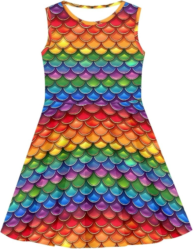 KiuLoam Cute Sleeveless Dresses for Girls Summer A-Line Dress Casual Sundress for 3-16 | Amazon (US)