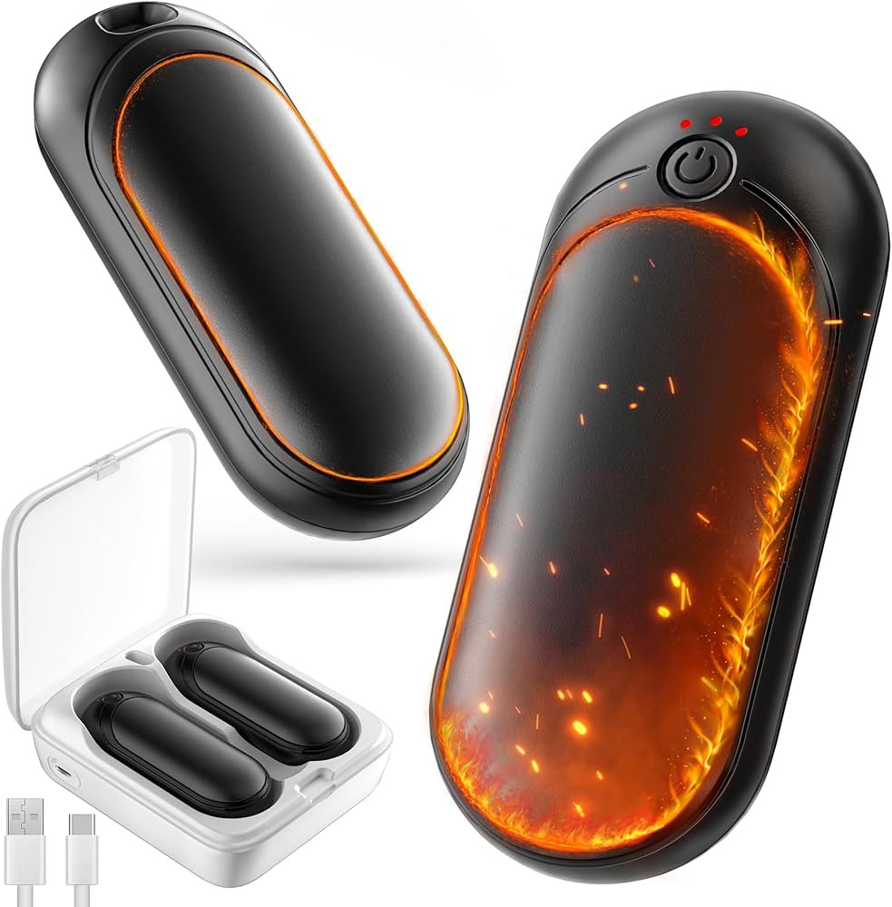 2 Pack 14000mAh Hand Warmers Rechargeable with AI Charging Case, Portable Electric Handwarmers, R... | Amazon (US)