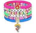 XOCARTIGE Surfer Heishi Bracelets for Women Stackable Rainbow Vinyl Disc Clay Beaded Stretch Brac... | Amazon (US)