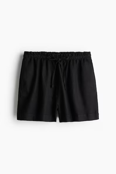 H & M - Linen-blend Shorts - Black | H&M (US + CA)