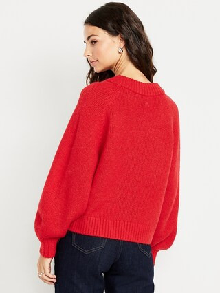 Cozy Cropped V-Neck Sweater | Old Navy (US)