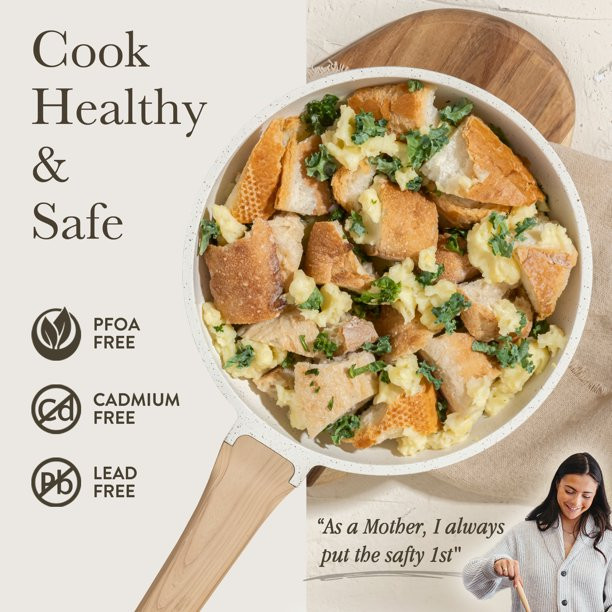 Carote Nonstick Pots and Pans Set,10 Pcs Induction Kitchen Cookware Sets (White Granite) | Walmart (US)