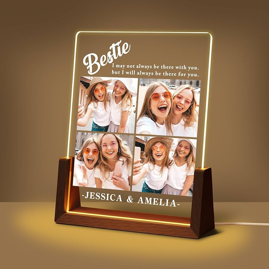 Personalized Besties Friendship Gifts For Women Her, Best Friend Birthday Gifts, Custom LED Acryl... | Amazon (US)