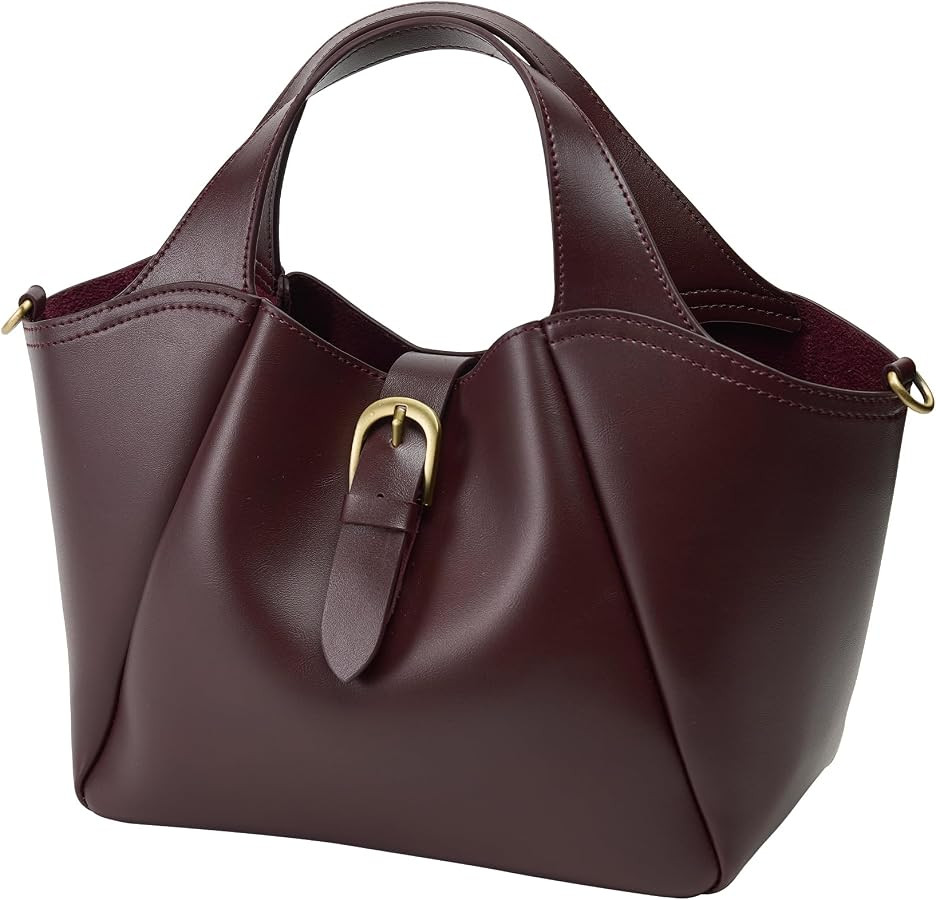 Elegant Vegan Leather Tote Bag for Women Vintage Handle Handbag | Amazon (US)