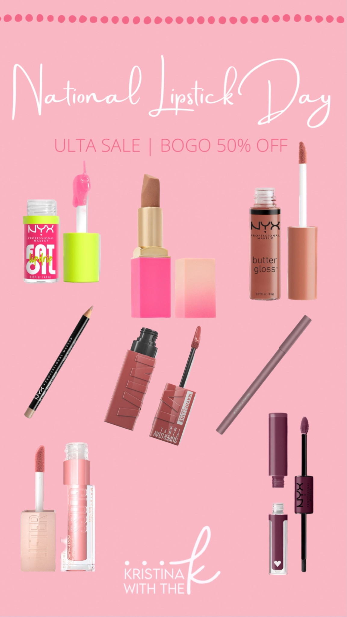 National Lipstick Day Sale! BOGO 50% off picks from Ulta 

#LTKsalealert #LTKFind #LTKbeauty