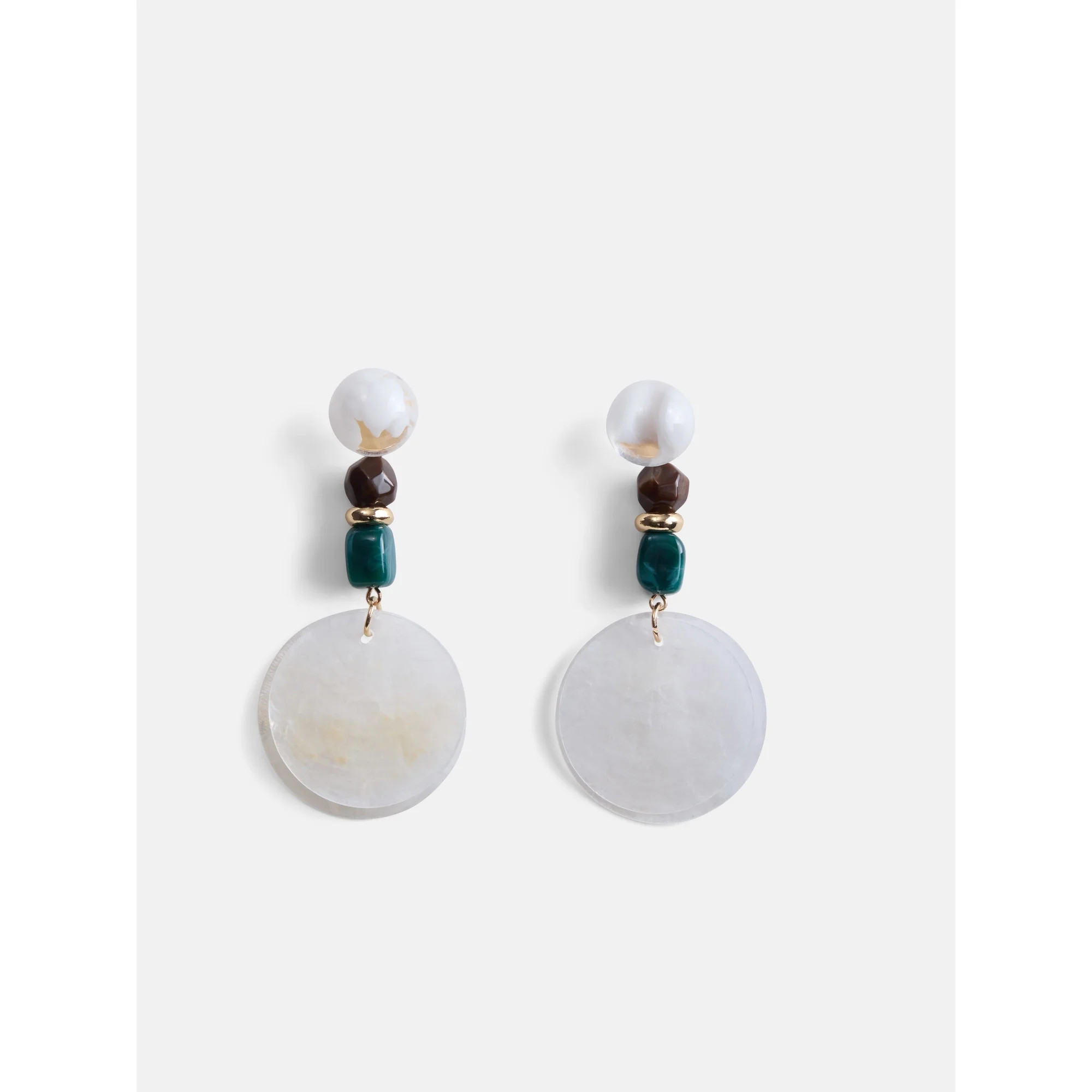 Scoop Women's Gold Tone Beaded Shell Earrings, 1 Pair | Walmart (US)