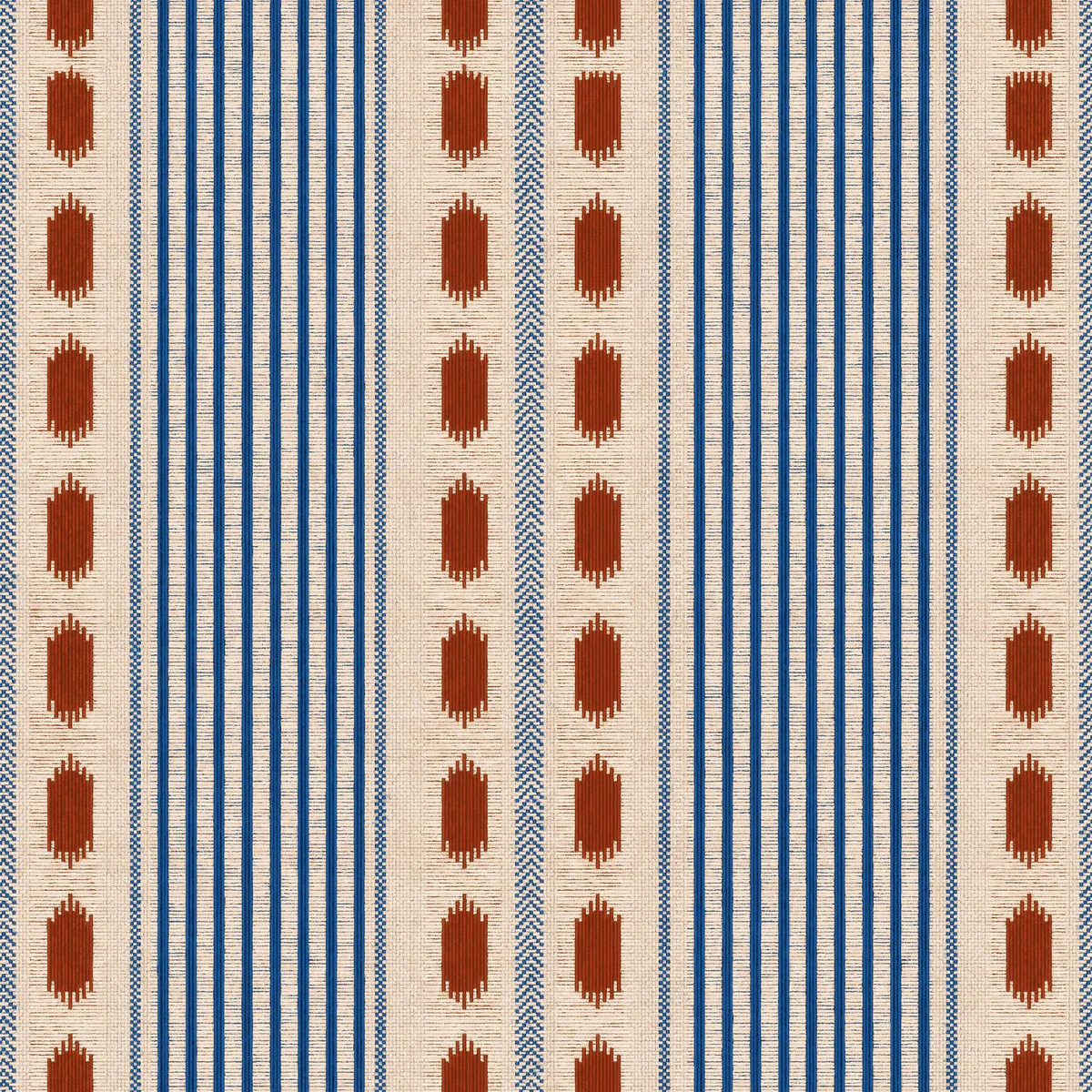 Mindthegap Mouassine Rouge Blue/Red/Taupe Wallpaper | DecoratorsBest