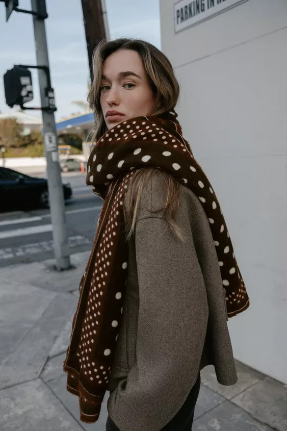 SPOTTED PRINTED SCARF | Zara UK