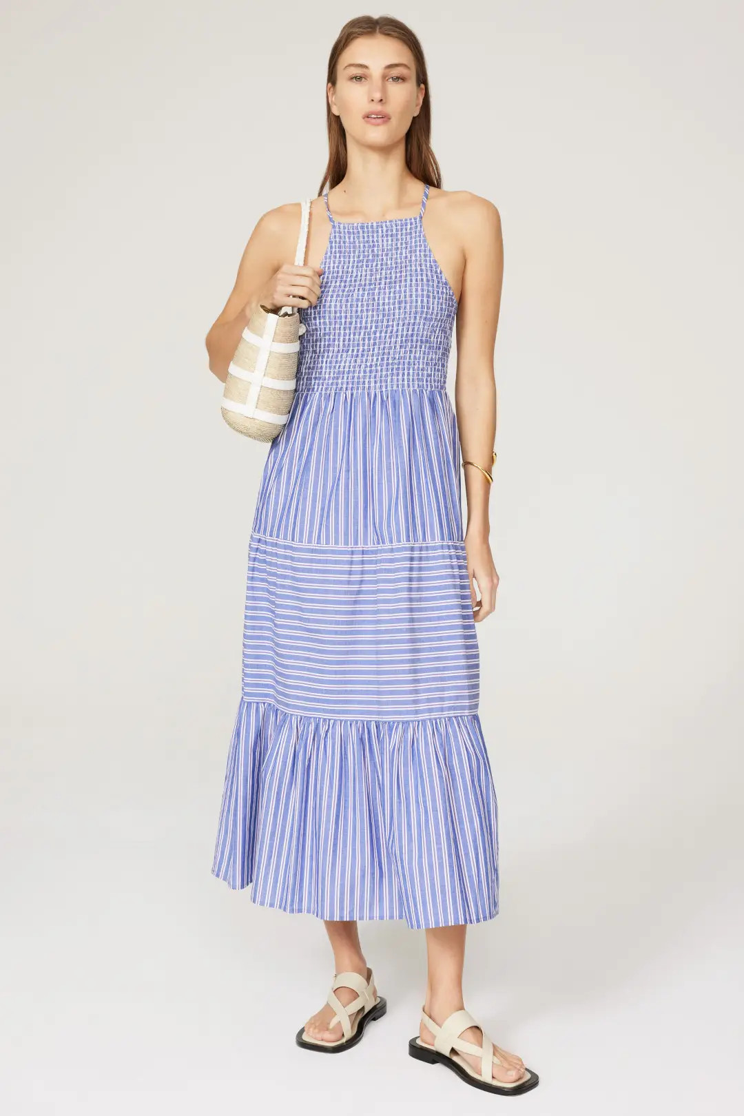 Striped Halter Midi Dress | Rent the Runway