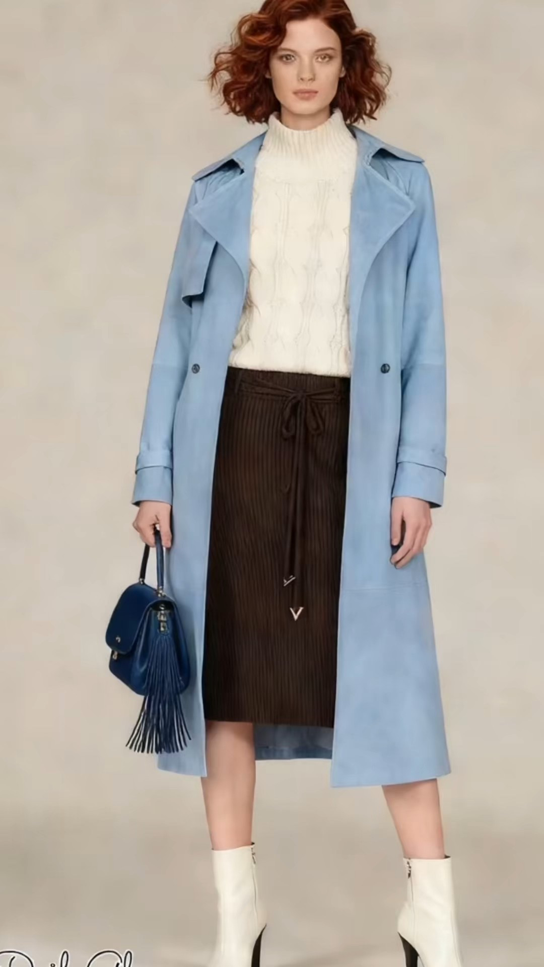 💜 Girls, this is my perfect fall transitional fit! That soft sky-blue trench coat is so timeless and chic, with a cinched waist that adds just the right amount of polish. Paired with a cozy cream cable-knit turtleneck and a rich chocolate ribbed midi skirt, it’s equal parts warm and feminine. Cream heeled ankle boots keep it elevated, and that bold cobalt blue frayed bag is the fun pop of color that ties everything together. I live in this for coffee dates or weekend strolls—effortless, stylish, and totally weather-appropriate!

#TrenchCoatVibes #FallTransitional #EffortlessChic #BlueAndBrownOOTD #LTKSeasonal

#LTKootd