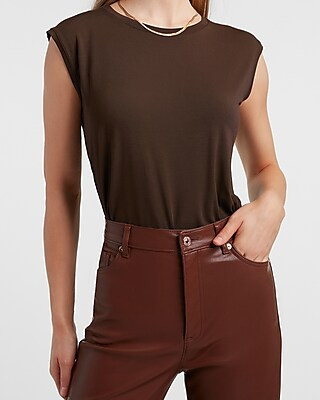 Rolled Sleeve Thong Bodysuit | Express