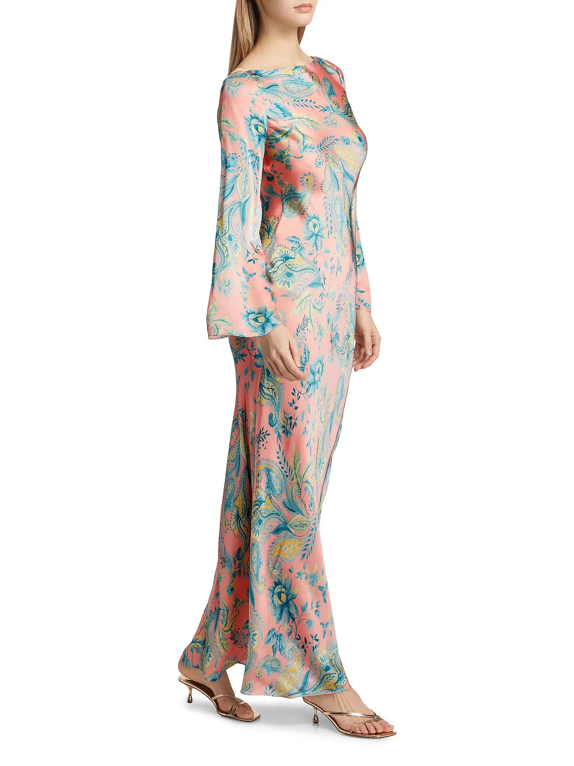 Wani Bias-Cut Paisley Satin Maxi Dress | Saks Fifth Avenue