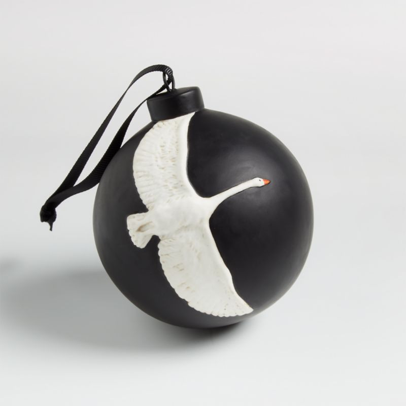 Snowy Egret Ball Christmas Tree Ornament + Reviews | Crate and Barrel | Crate & Barrel