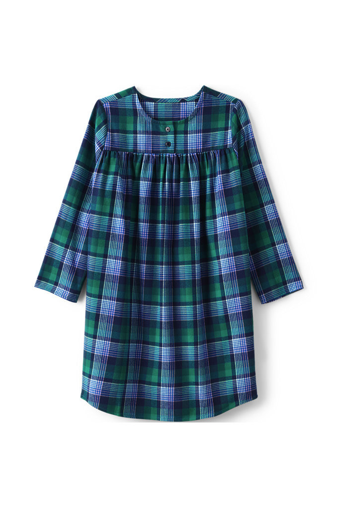 Girls Flannel Nightgown - Lands' End - Blue - 2 | Lands' End (US)