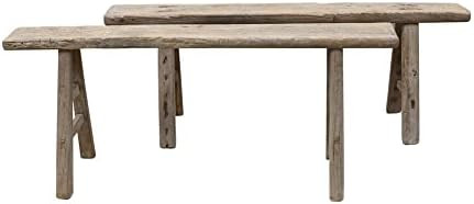 Lily’s Living Vintage Noodle, Weathered Natural Wood Finish (Size & Color Vary) Indoor Bench | Amazon (US)