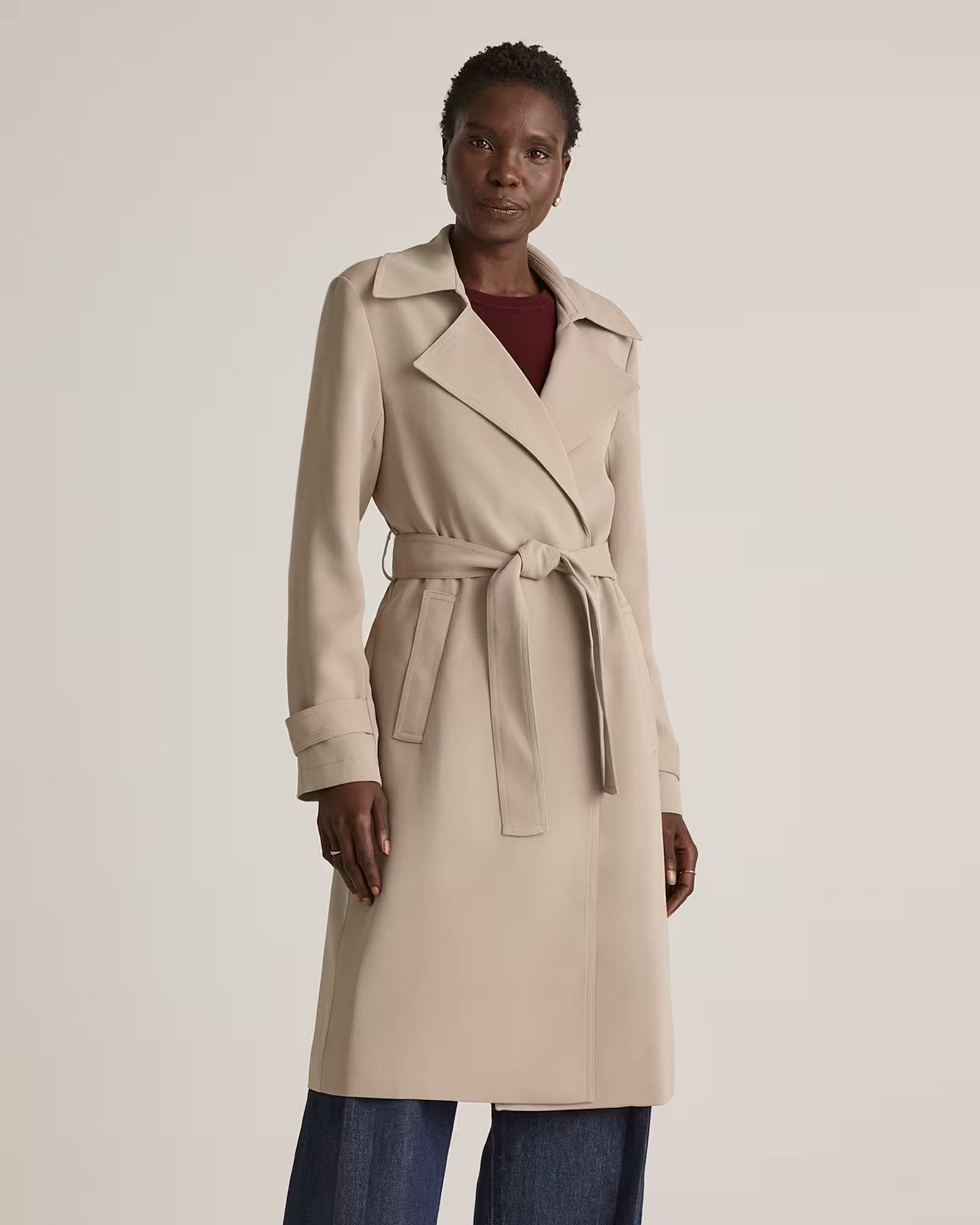 Stretch Crepe Trench Coat | Quince
