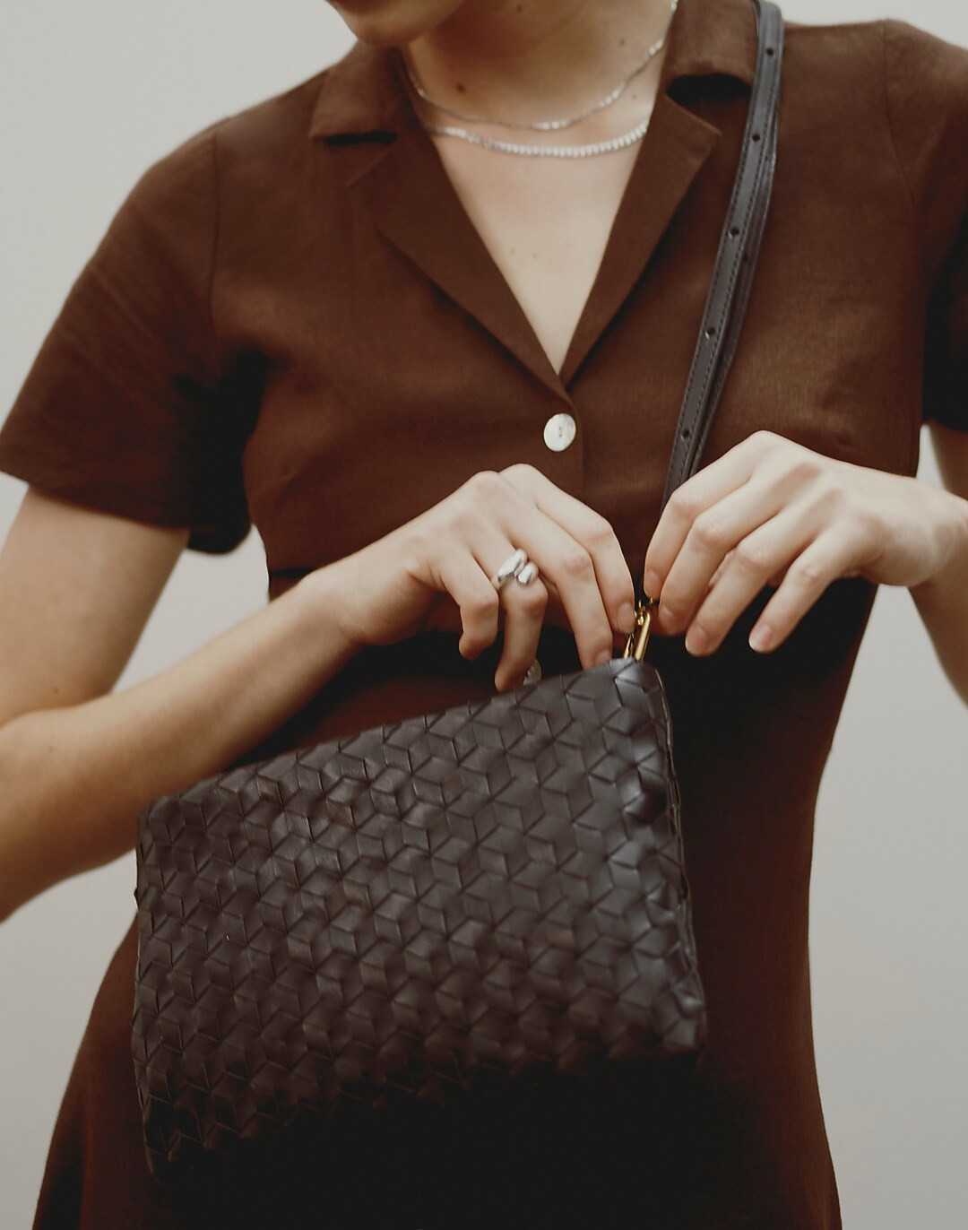 The Puff Crossbody Bag: Woven Leather Edition | Madewell