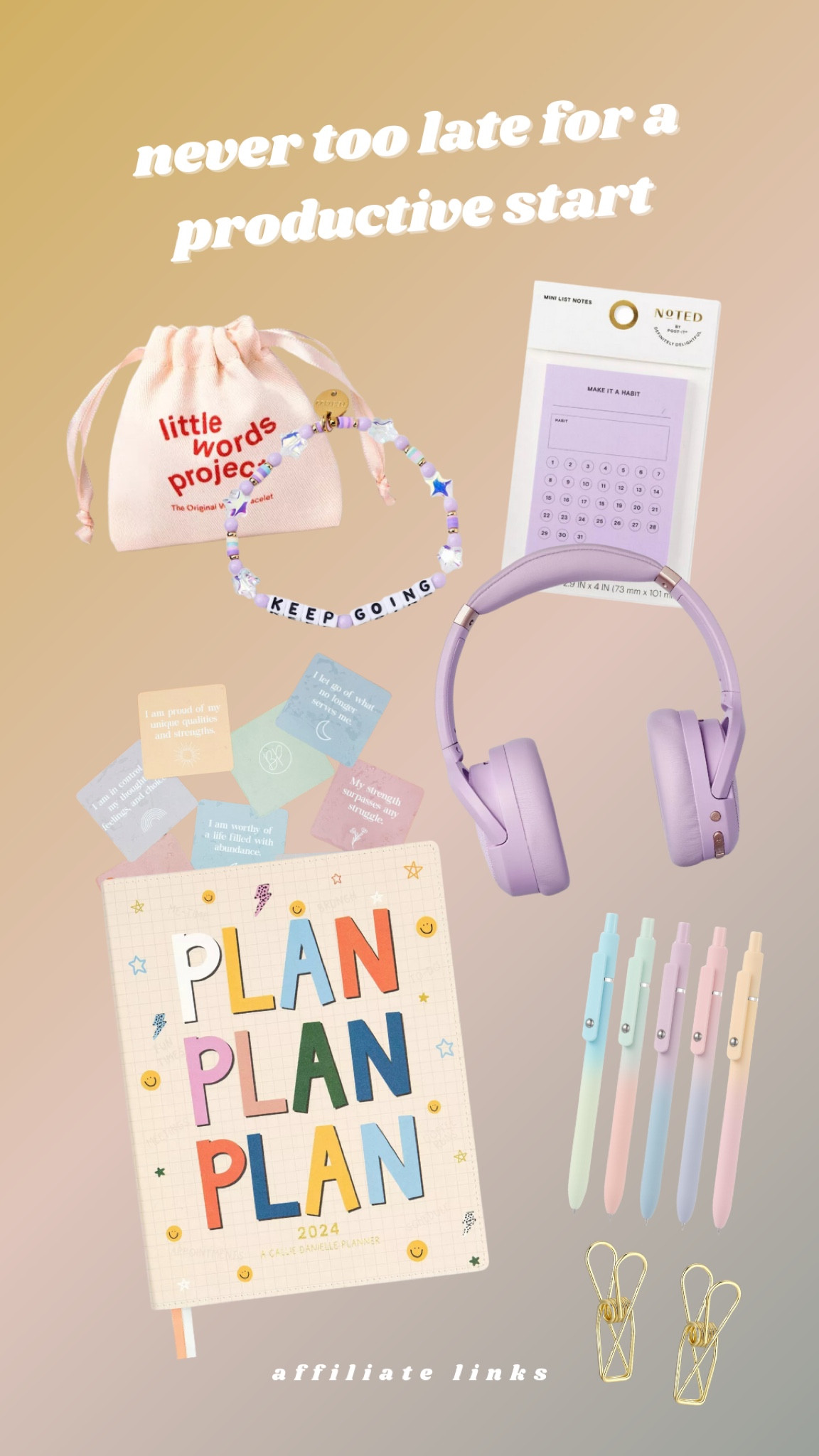 It’s never too late for a productive start! 🎧📓

#2024 #newyearnewme #productive desk accessories, new year, ins and outs, productive new year, aesthetic office, aesthetic desk

#LTKGiftGuide #LTKhome #LTKfindsunder50