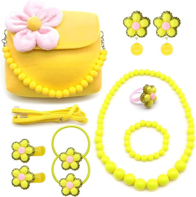 Elesa Miracle Little Girl Handbag Beauty Set Kids Plush Handbag | Amazon (US)