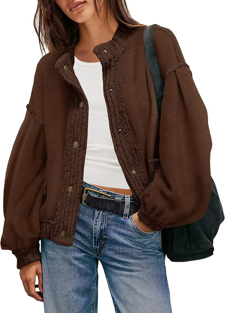 SENSERISE Womens Sweatshirt Cardigan Lightweight Fall Jackets Button Down Cardigans Casual Long S... | Amazon (US)
