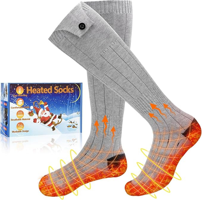 Heated Socks, Heated Socks for Women Men, 5000mAh Rechargeable Electric Heated Socks Up to 8 Hour... | Amazon (US)