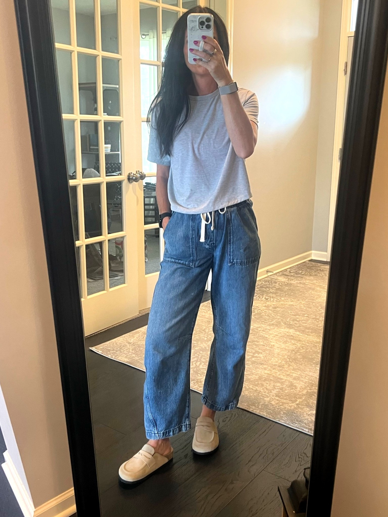 I’ve had my eye on these clogs for a while and they are 30% off right now! Super comfy, on trend and perfect for fall. True to size. 

I also have this tee in 4 colors - technically it’s an athletic tee but just the perfect cut and length. Also on sale!!