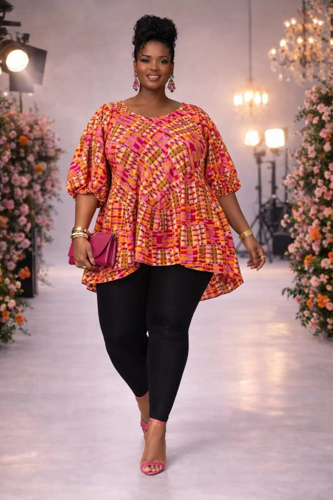 African Print Puff Sleeve Top – Vibrant Multicolor Ankara Blouse, Boho Chic Statement Shirt | Etsy (US)