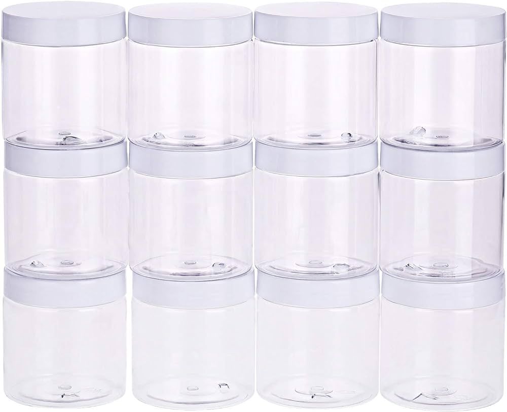 12 Pack Small Plastic Containers with Lids Clear Plastic Favor Storage Jars Wide Mouth for Beauty... | Amazon (US)