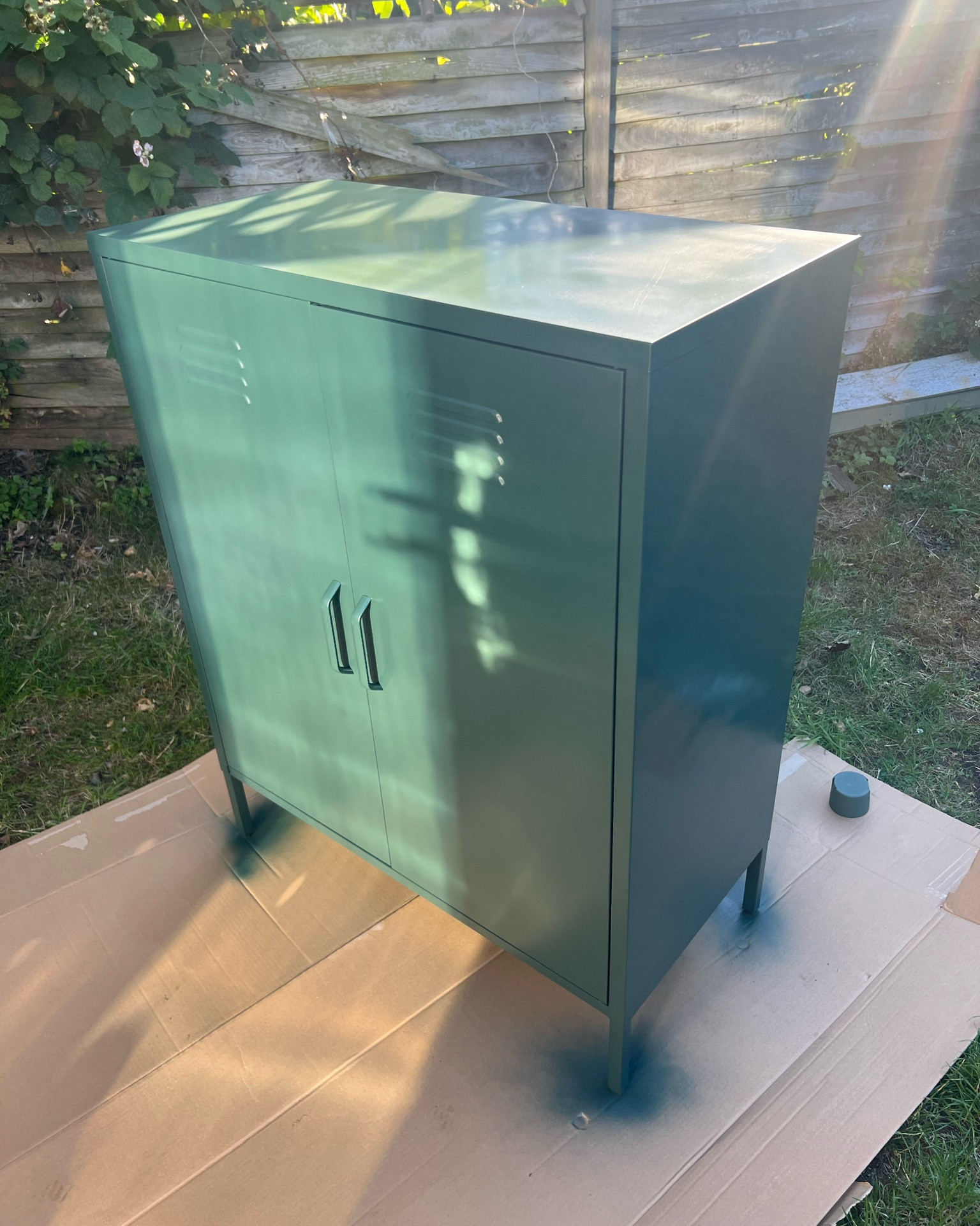 Wanted to switch up this locker from blue to green for a new colour palette in the garden studio. Saved myself over £100 by not having to buy a new locker and spray painted it. So quick and easy!

#LTKhome #LTKuk