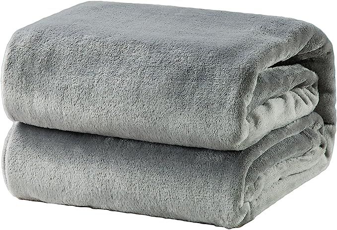Bedsure Fleece Blanket Throw Size Grey Lightweight Super Soft Cozy Luxury Bed Blanket Microfiber | Amazon (US)
