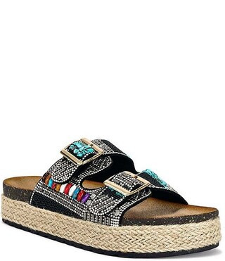 Azalea Wang Kaylum Embellished Double Banded Sandals | Dillard's | Dillard's