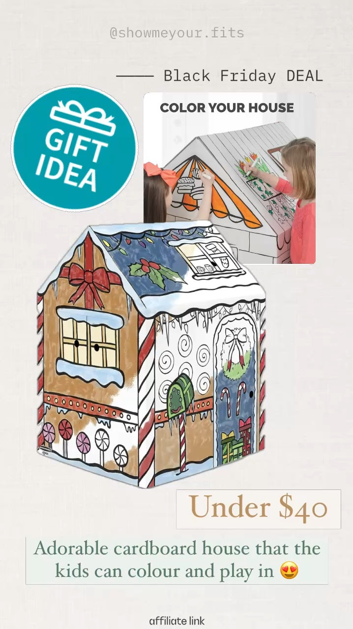 Adorable cardboard house that the kids can colour and play in!! Under $40 at Amazon Canada!

*********
Canadian amazon finds, blazer, Amazon fashion, outfit inspo, affordable outfit, casual finds, Black Friday, sale, gift, kids gift, toys 

#LTKcanada #LTKgiftguide #LTKkids