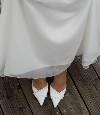 x Caelynn Bell Charlotte Button Studs Pointed Toe Pumps | Dillard's