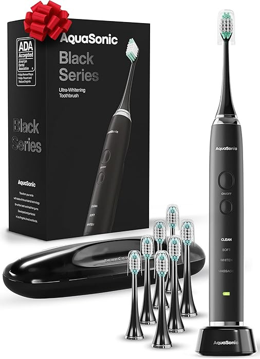 Aquasonic Black Series Ultra Whitening Toothbrush – ADA Accepted Electric Toothbrush- 8 Brush H... | Amazon (US)