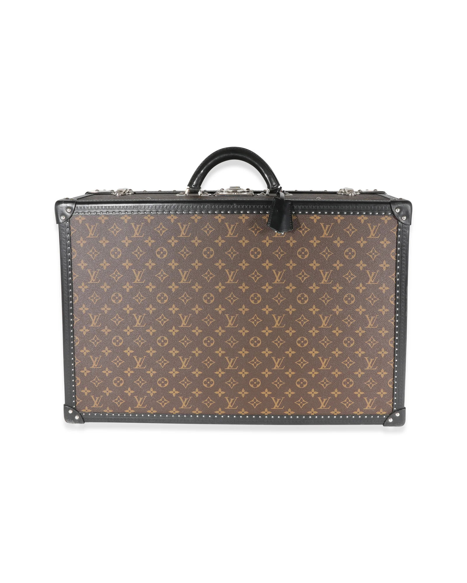 Louis Vuitton Monogram Macassar & Black Leather Alzer Trunk 60 | Shop Simon