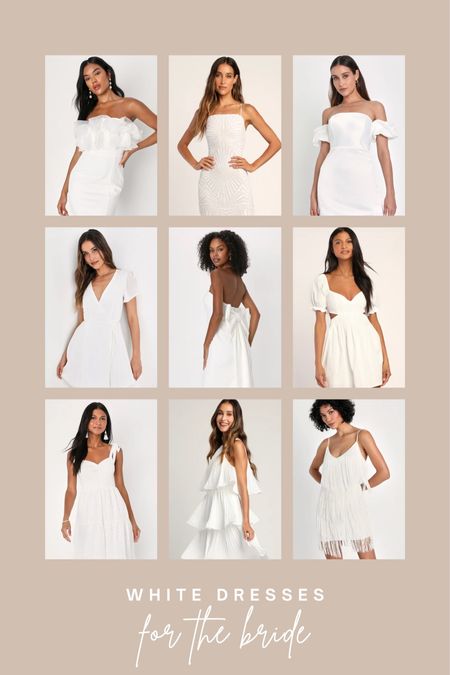 White summer dresses for the bride 🤍

Wedding | wedding look | bridal dresses | white outfit | white dresses | lulus | what to wear to wedding events | wedding looks | outfit for brides | bride to be | wedding season | rehearsal dinner | bridal shower | bachelorette party 

#LTKwedding #LTKSeasonal #LTKstyletip