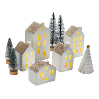 CANVAS Ceramic LED Christmas House Decoration Set, White, 10-pc | Canadian Tire