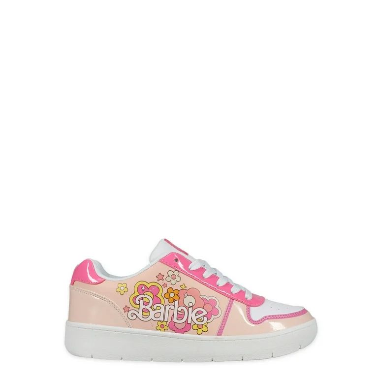 Women's Barbie by Mattel Pink Casual Court Sneaker, Whole Sizes 6-11, Regular Width | Walmart (US)