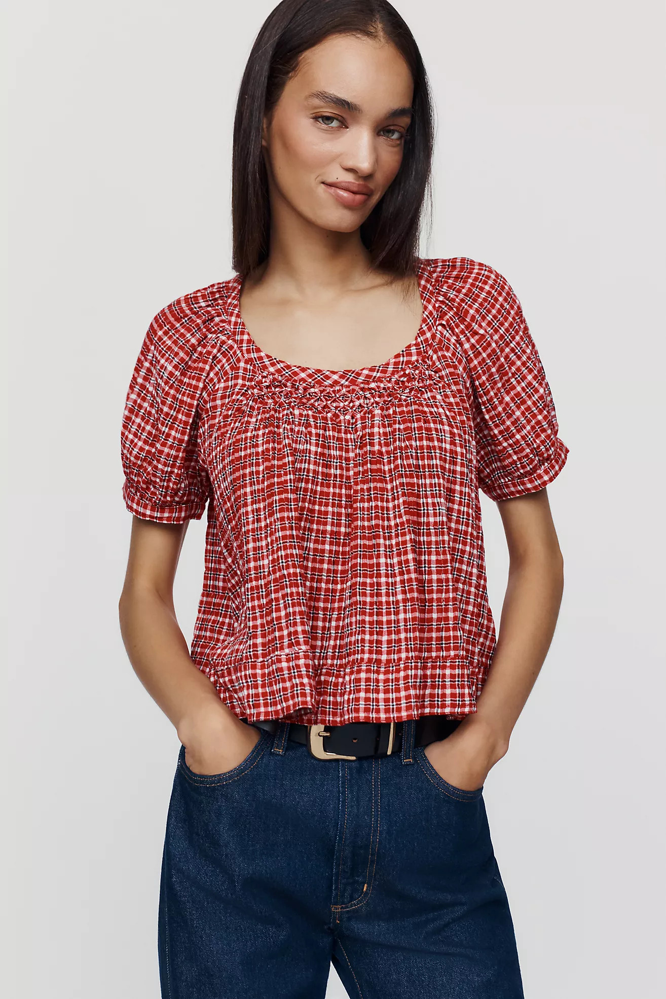 Pilcro Smocked Swing Blouse | Anthropologie (US)